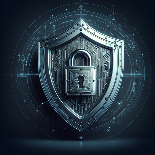 A shield with a lock symbol engraved on it, symbolizing the importance of IT security basics against cyber threats and developing digital resilience.